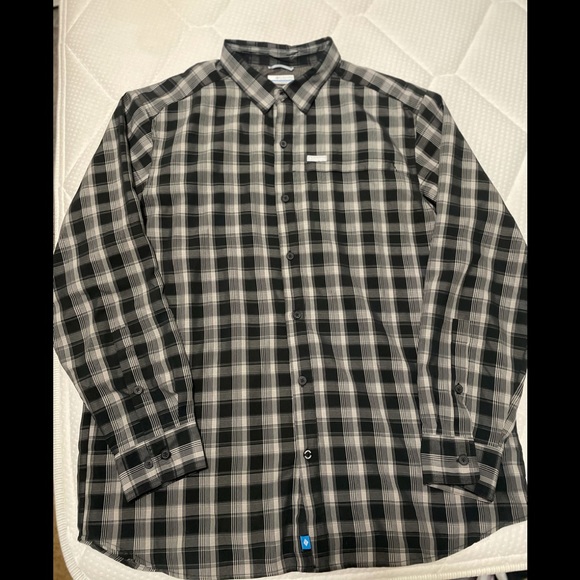 Columbia Omni long sleeve gray plaid button shirt - Picture 1 of 2